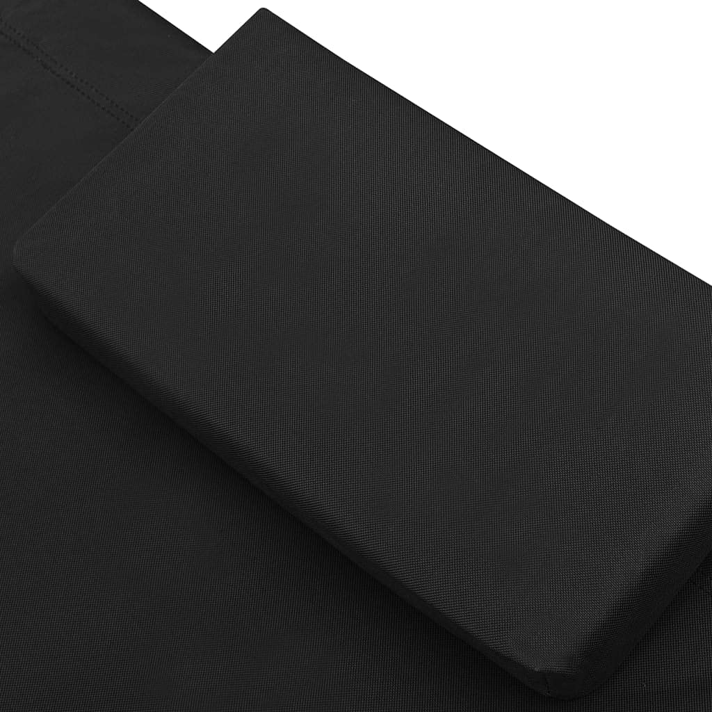Double Garden Lounge Bed - Outdoor Patio Furniture for Backyard, Lawn, Poolside & Porch - Black Fabric Outdoor Lounge Bed - Perfect for Sunbathing, Relaxing & Lounging in Your Garden or Pool Area