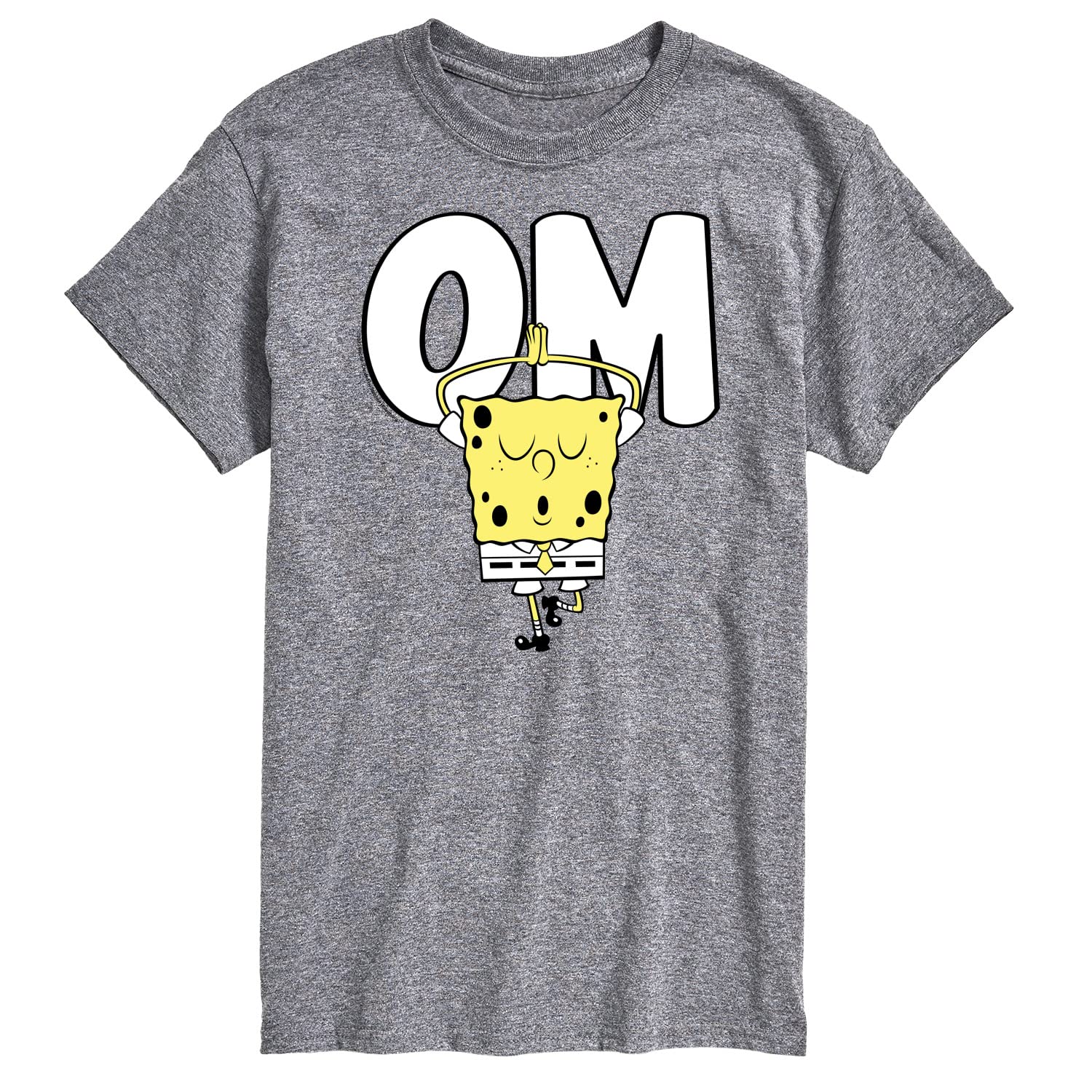 HYBRID APPAREL Spongebob Squarepants Yoga Pose Graphic T-Shirt for Men - Soft Cotton Short Sleeve Tee - Casual Wear, Gym & Lounge