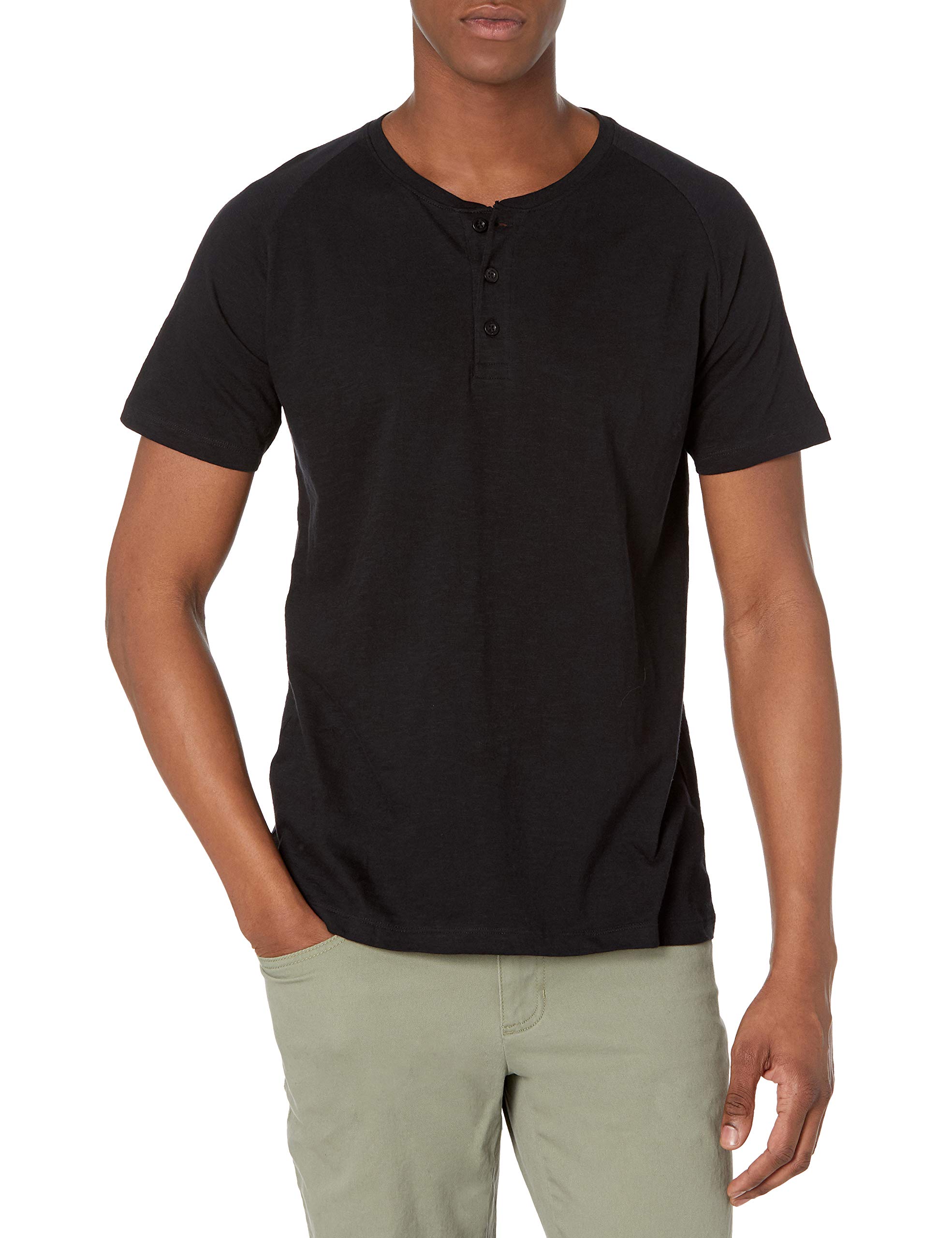 Men's 100% Organic Cotton Lightweight Slub Henley Shirt - Short Sleeve Casual T-Shirt for Summer | Eco-Friendly & Breathable for Outdoor Activities, Travel & Everyday Wear
