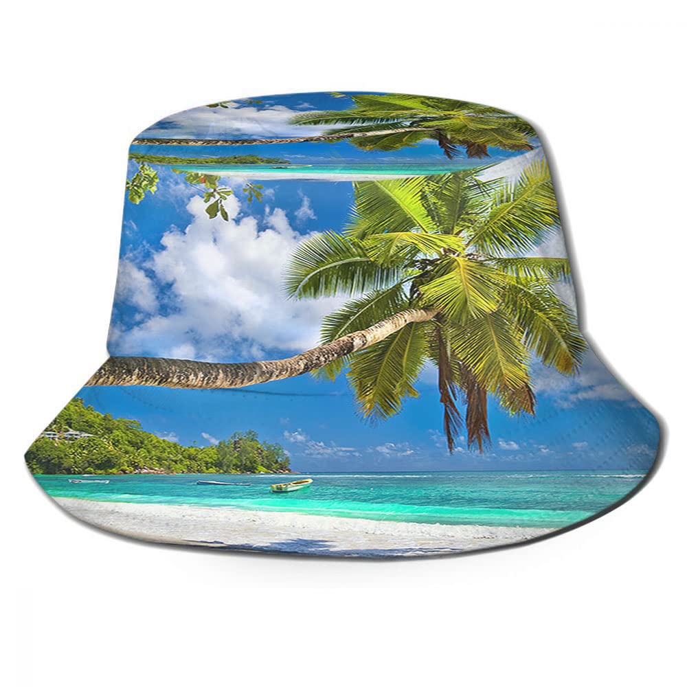 Stylish HOSNYE Striped Bucket Hat for Women & Men - Breathable Fisherman Sun Hat, Packable Travel Beach Hat - Perfect for Summer, Outdoor, Fishing & Vacations