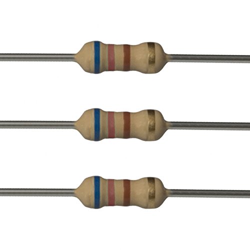 620 Ohm 1/4W Carbon Film Resistors (Pack of 100) - 5% Tolerance for DIY Electronics, Arduino Projects, Circuit Repair & Prototyping