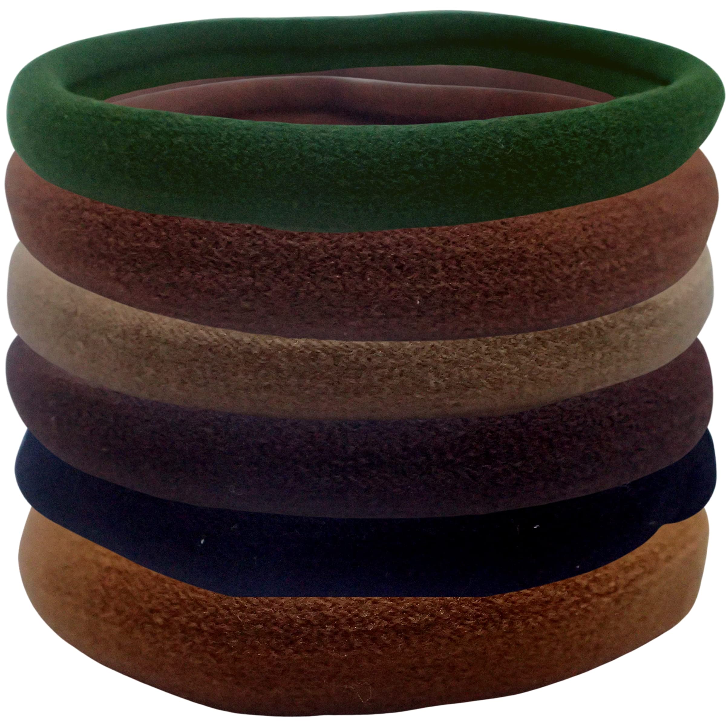 Topkids Soft Thick Hair Bands for Women & Girls - 6 Pack Natural Elastic Hair Ties, Stretchable Hair Bobbles & Ponytail Holders - Perfect for School, Workouts, Yoga & Everyday Styling