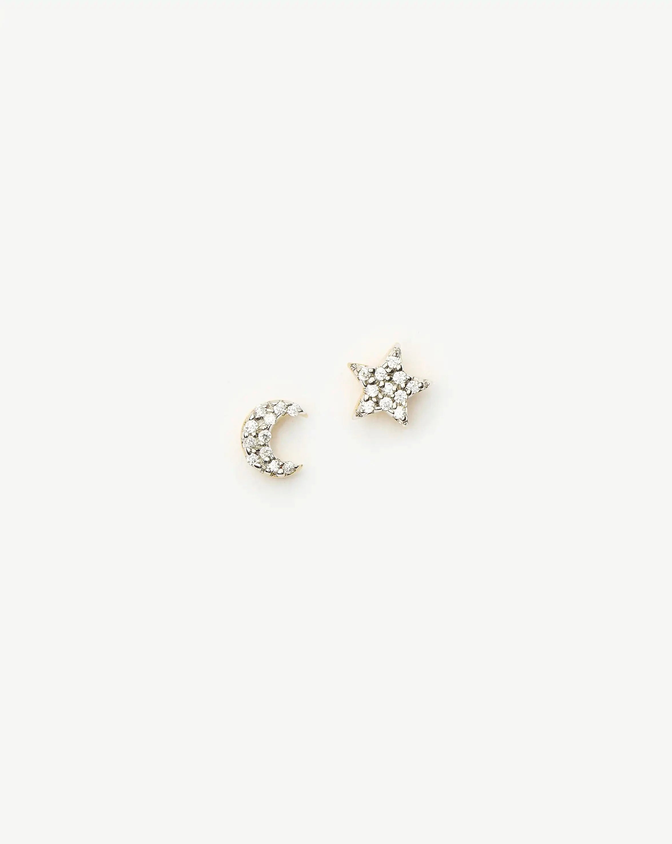Pave Star Moon Stud Earrings - Sparkling Silver-Tone Dainty Earrings for Women | Perfect for Date Night, Parties & Everyday Wear