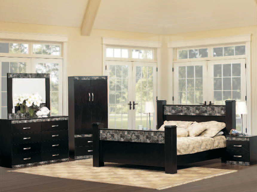 Black & Grey Bedroom Furniture Set - Queen, King & Full Size Options - 100% Canadian Made (Model NB111) - Perfect for Master Bedrooms & Guest Rooms