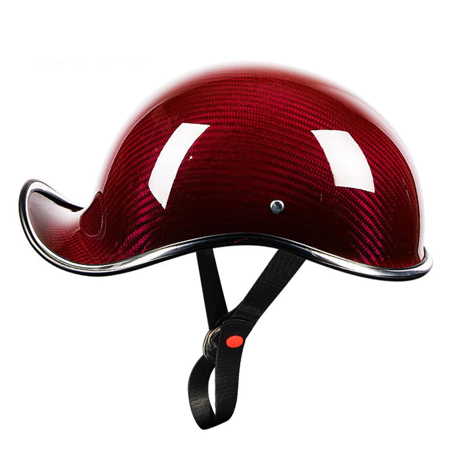 DOT/ECE Approved Carbon Fiber Motorcycle Half Helmet - German Style Open Face Vintage Cruiser Chopper Moped Scooter Helmet (Large, Color C) - Perfect for Urban Commuting, Weekend Rides & Vintage Bike Enthusiasts