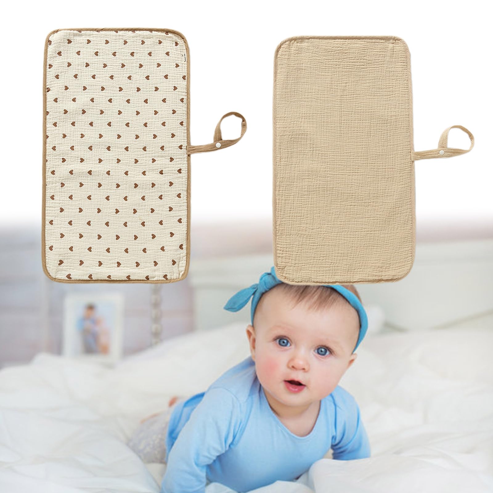 Waterproof Cotton Newborn Changing Pad - Portable Travel-Friendly Diaper Changing Mat for Babies | Perfect for Nursery, On-the-Go & Baby Shower Gifts