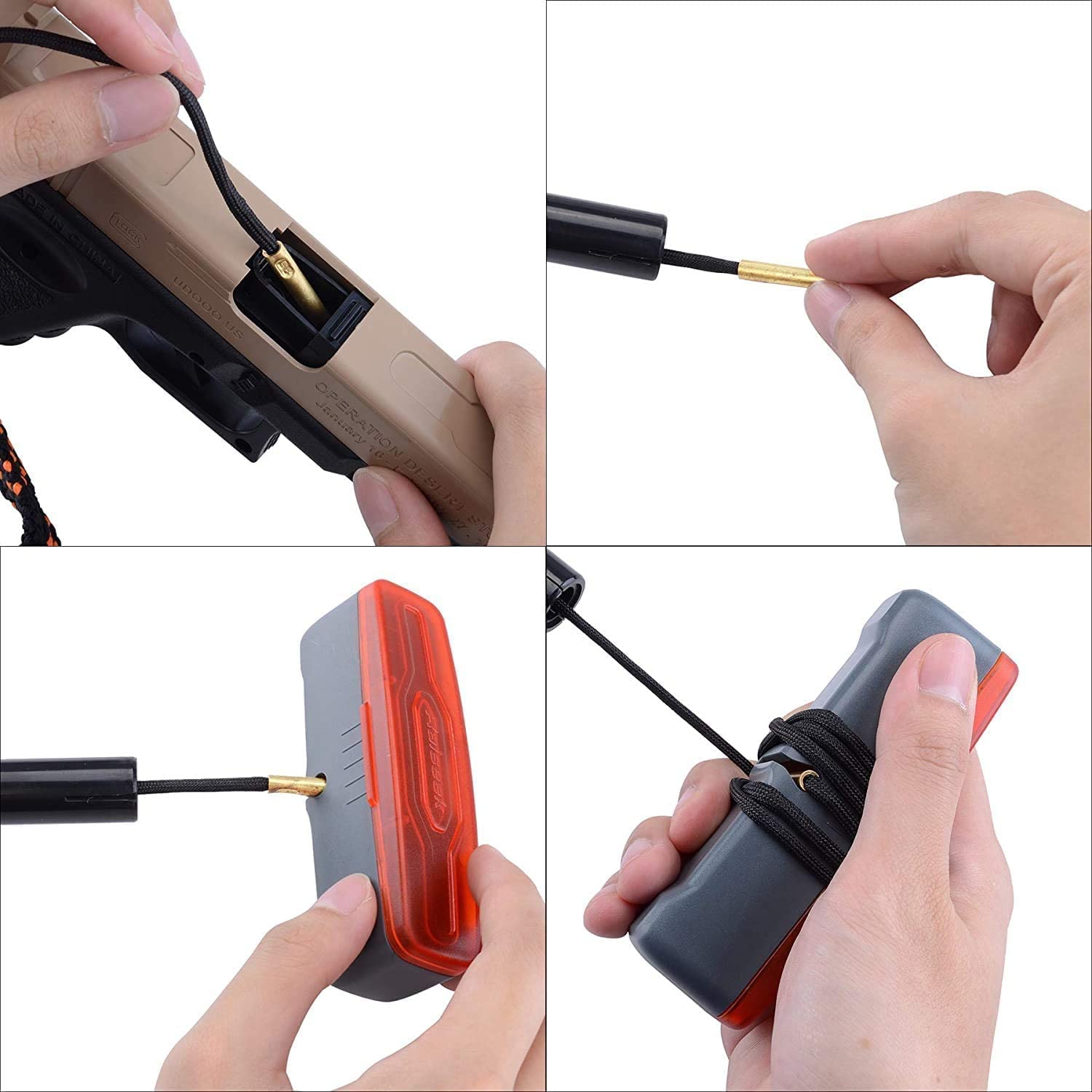 Raiseek Gun Cleaning Kit - Bore Cleaner & Brush for 9mm, .17, .357, .30, .40, .45 Caliber Pistols and Rifles - Perfect for Firearm Maintenance and Range Day Prep