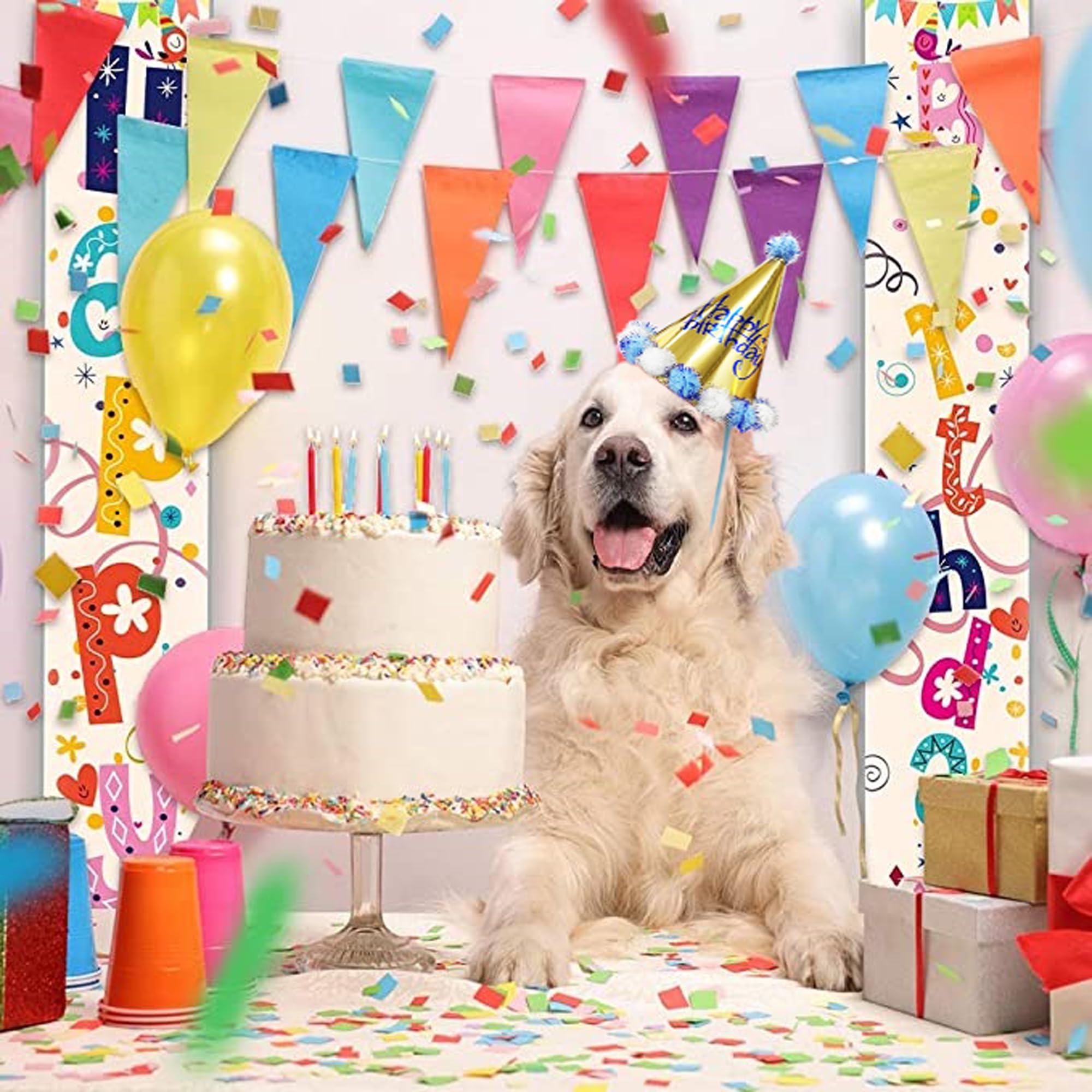 TSJ 10 Pack Soft Plush Birthday Party Hats for Kids & Adults - Colorful Paper Cone Hats for Birthday Celebrations, Festive Events & Photo Booths
