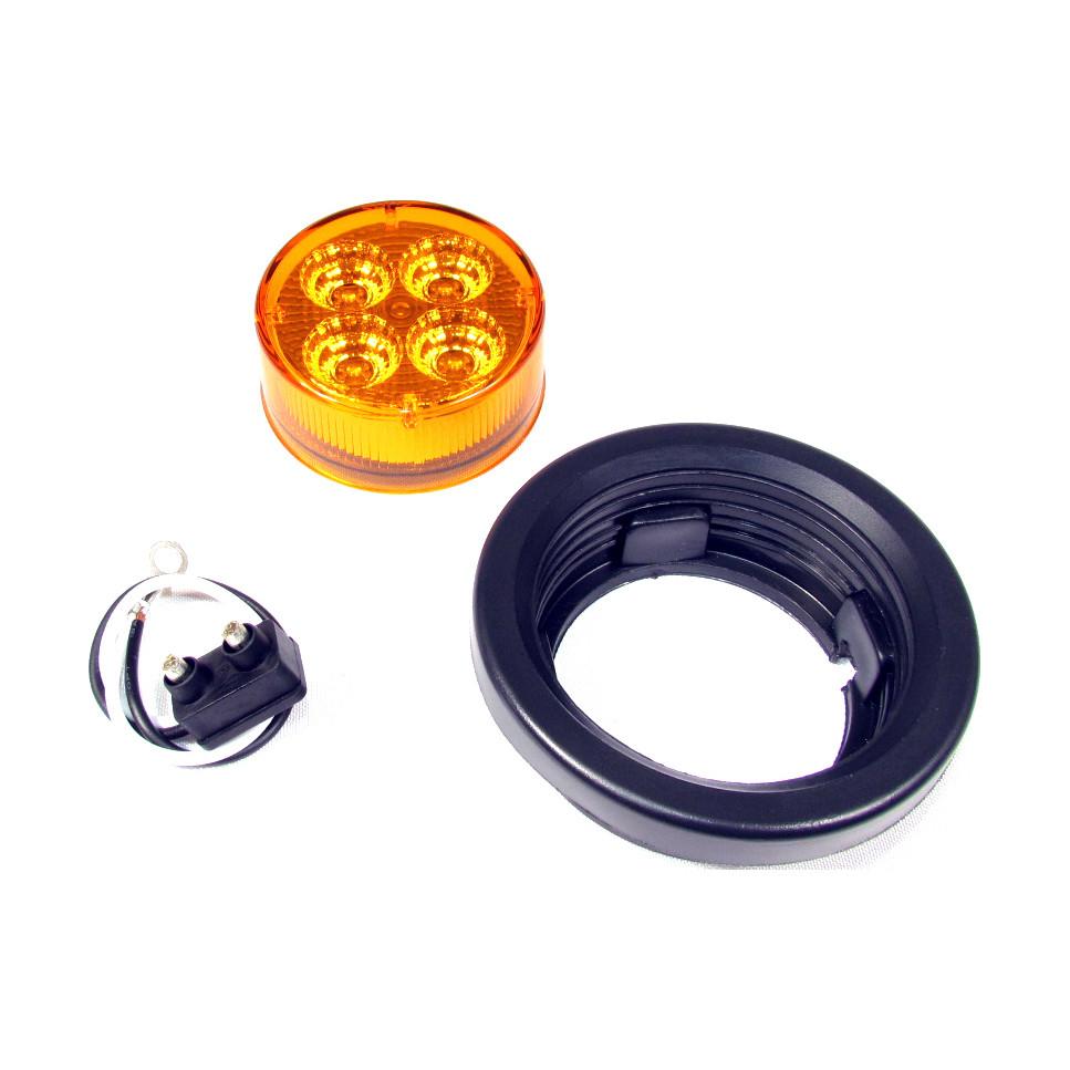 Fortpro 2.5 Inch Round Clearance Marker LED Light with 4 LEDs - Durable Truck & Trailer Side Marker Lights for Enhanced Visibility & Safety