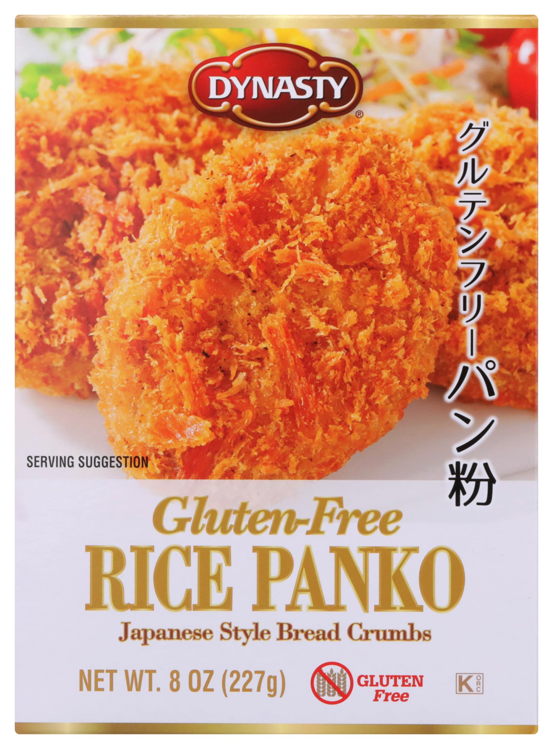 Gluten Free Dynasty Rice Panko Bread Crumbs - 8oz (Pack of 6) | Japanese Style Coating for Chicken, Fish & Tempura | Perfect for Frying, Baking & Air Frying
