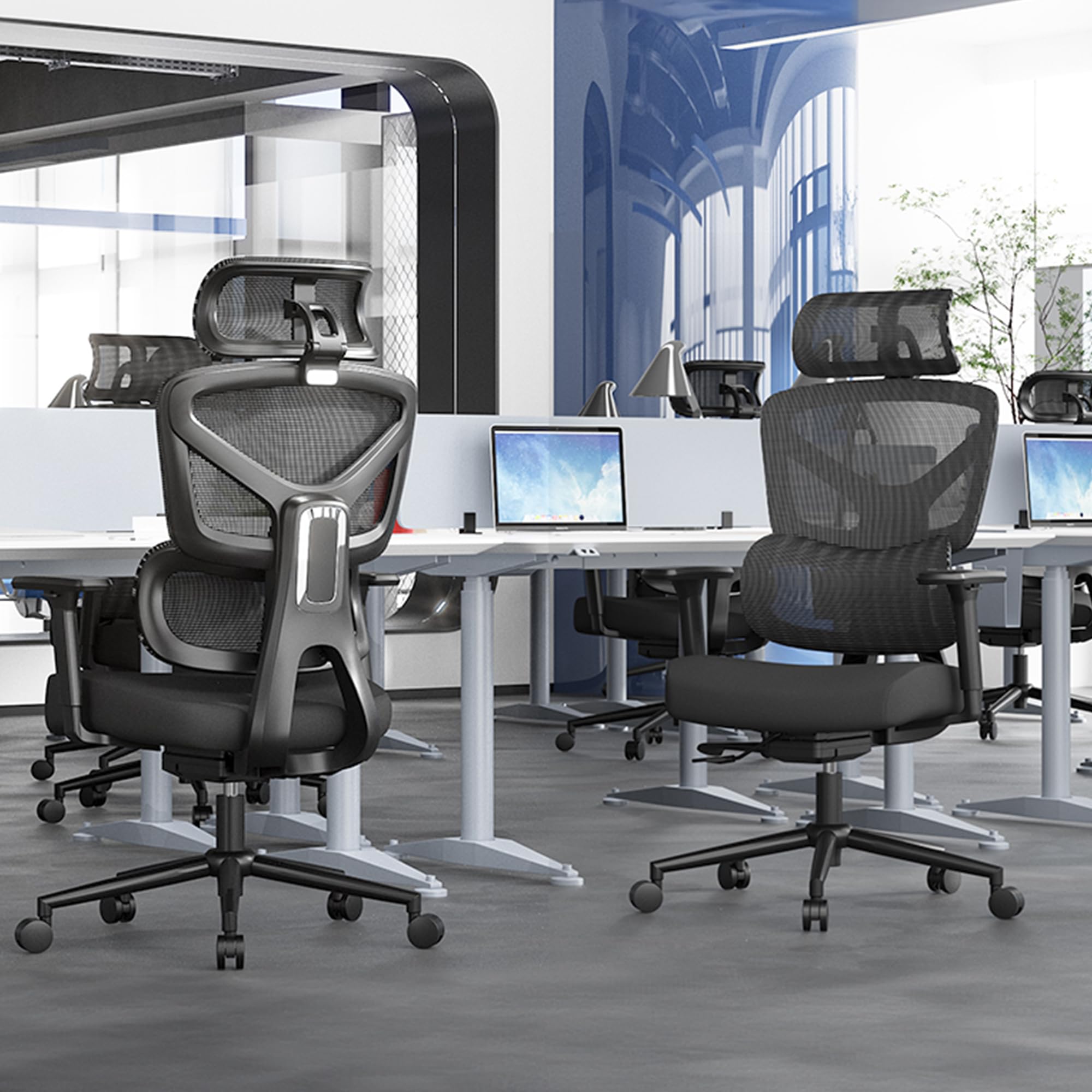 Big and Tall Office Chair with Dynamic Lumbar Support - High Back Ergonomic Desk Chair with Headrest & 3D Armrests - Adjustable Gaming Computer Chair for Extended Height People (Black) - Perfect for Home Office, Gaming Setup, and Long Work Sessions