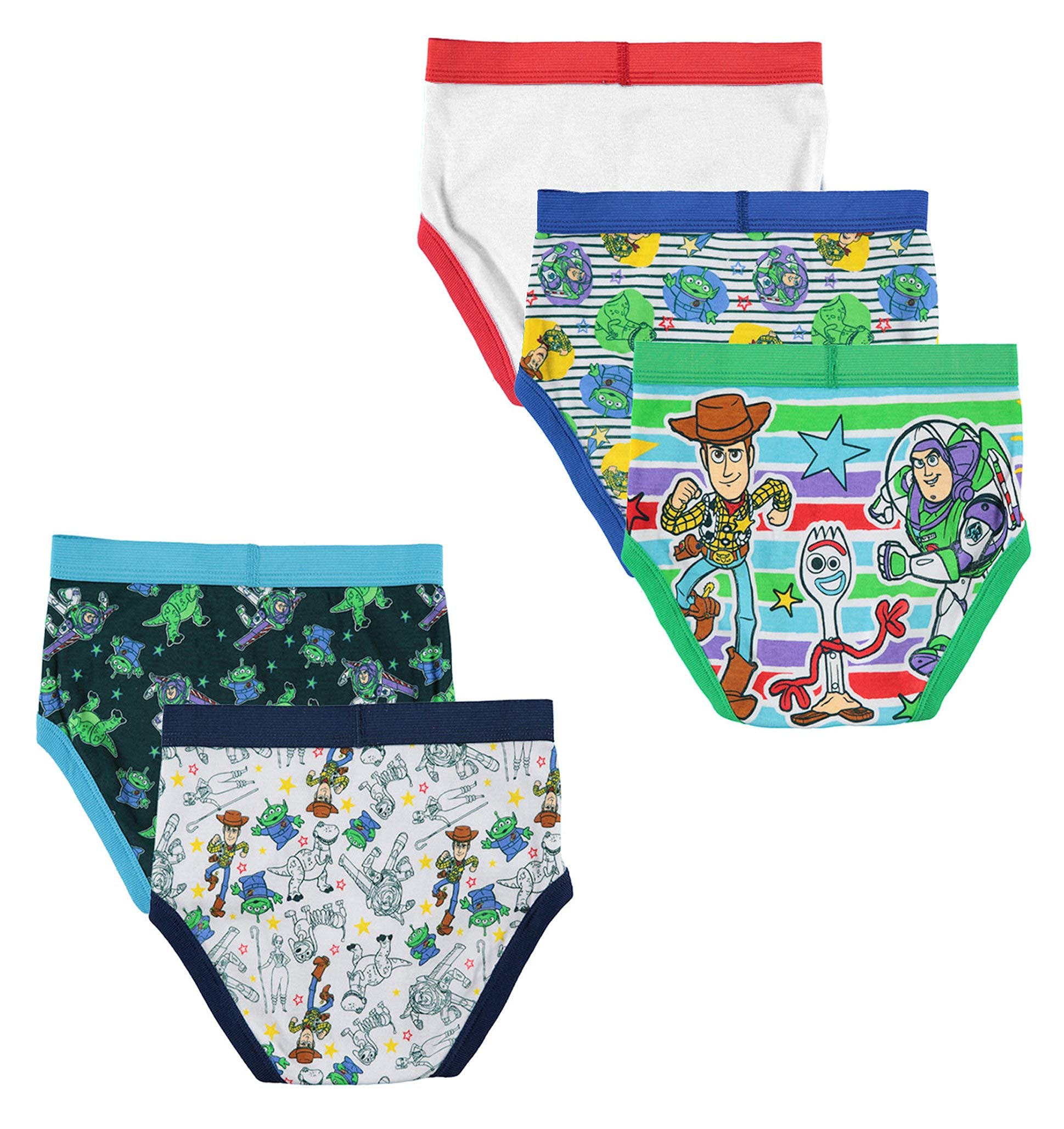 Disney Toy Story 5-Pack Kids' Briefs - Soft Cotton Underwear Set for Boys, Buzz Lightyear & Woody Character Design, Comfortable for School, Play & Sleep