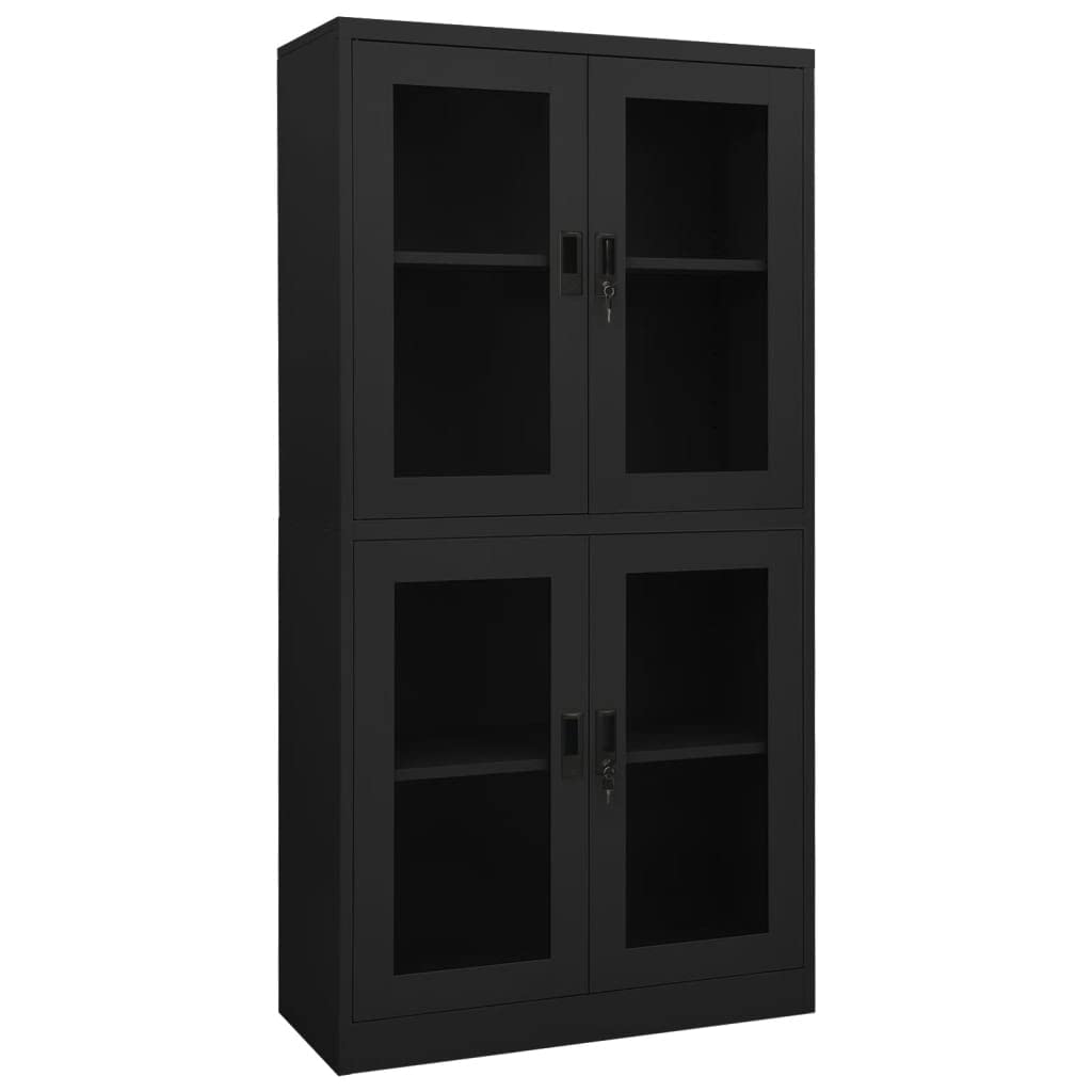 Adjustable 2-Shelf Office Storage Cabinet with Lock - 35.4