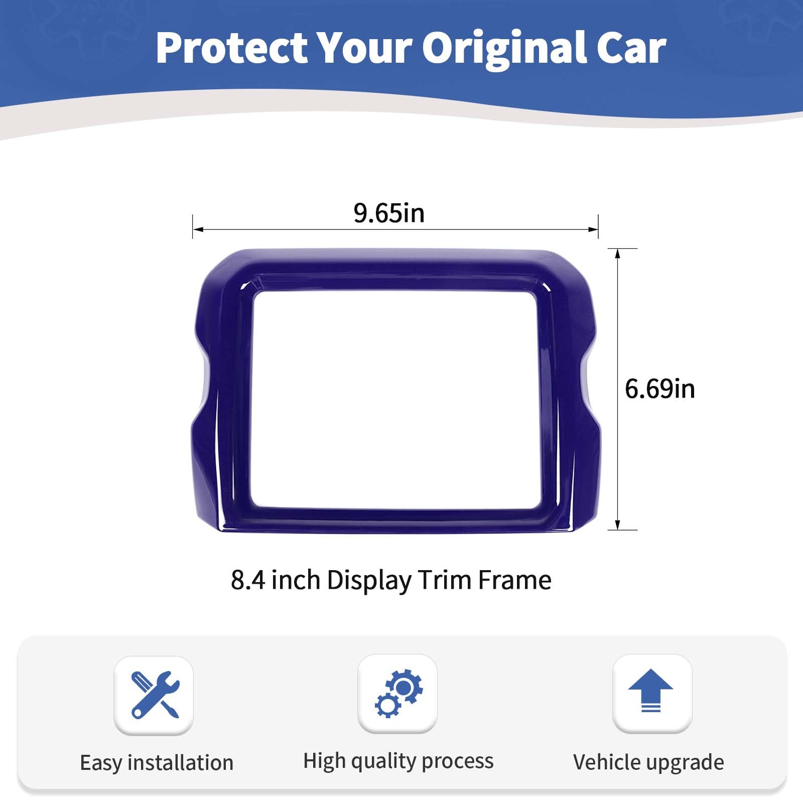 Jeep JL Center Console Radio Display Panel Trim Cover - Compatible with Jeep Wrangler JL/JLU & Gladiator JT (2018-2023) - 8.4 Inch Purple Interior Accessories - Upgrade Your Ride for Off-Road Adventures & Daily Commuting