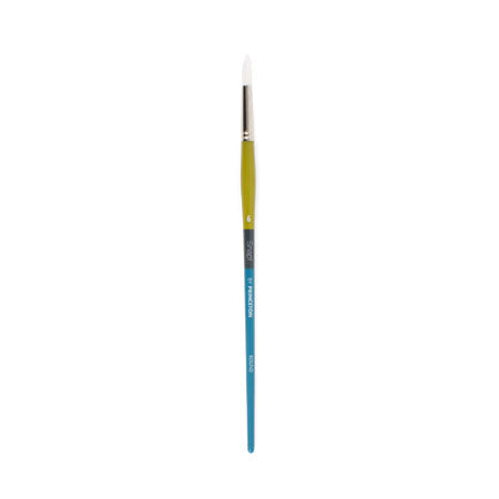 Snap! Round White Synthetic Paintbrush with Long Handle - Perfect for Acrylic, Oil, and Watercolor Painting - Ideal for Artists, Hobbyists & DIY Projects