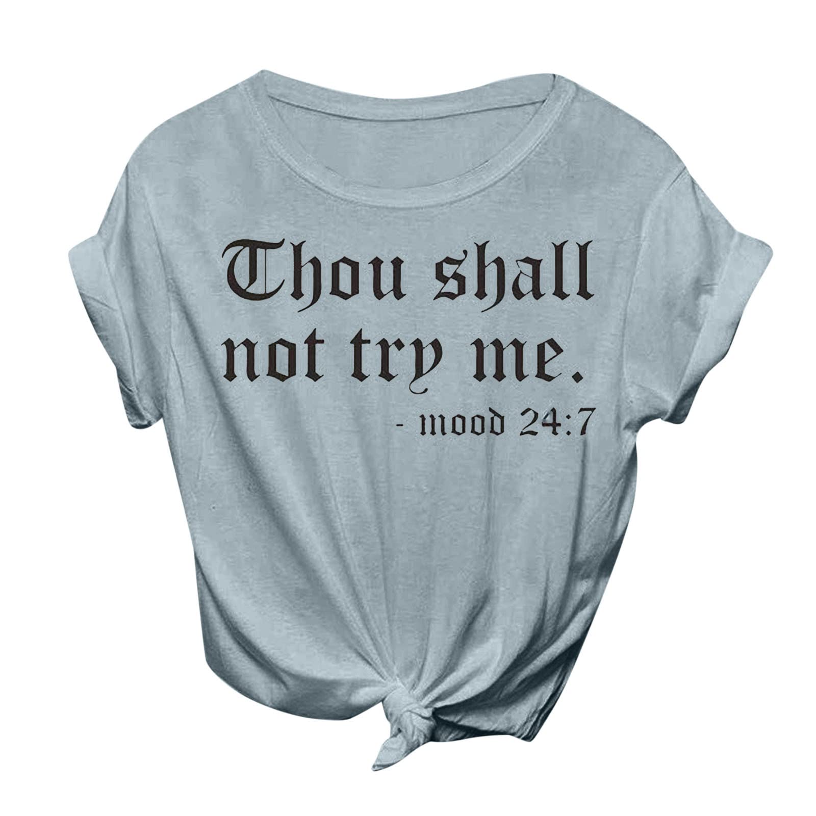 XINSHIDE Women's Black T-Shirt Pack - Casual Short Sleeve Round Neck Blouse with Letter Print - Perfect for Everyday Wear, Work, and Outings