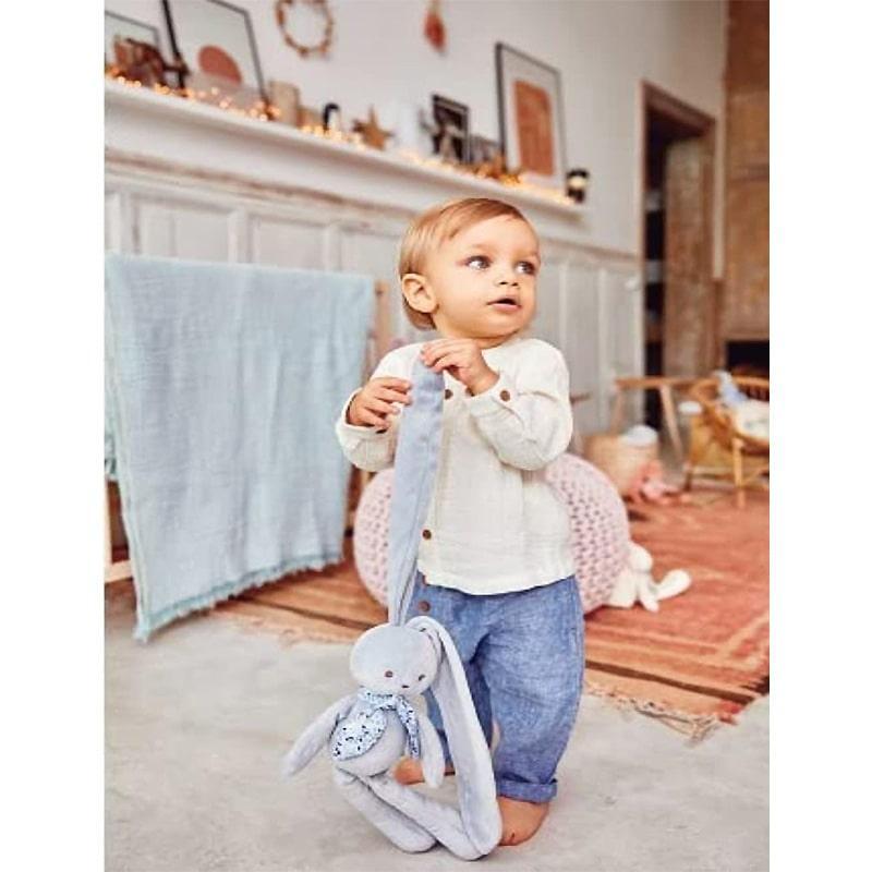 Kaloo Lapinoo Little Blue Rabbit Plush Toy - Soft Stuffed Animal for Babies & Toddlers (9.5 Inch) | Cute Nursery Decor, Baby Shower Gift, Comfort Toy for Newborns & Kids