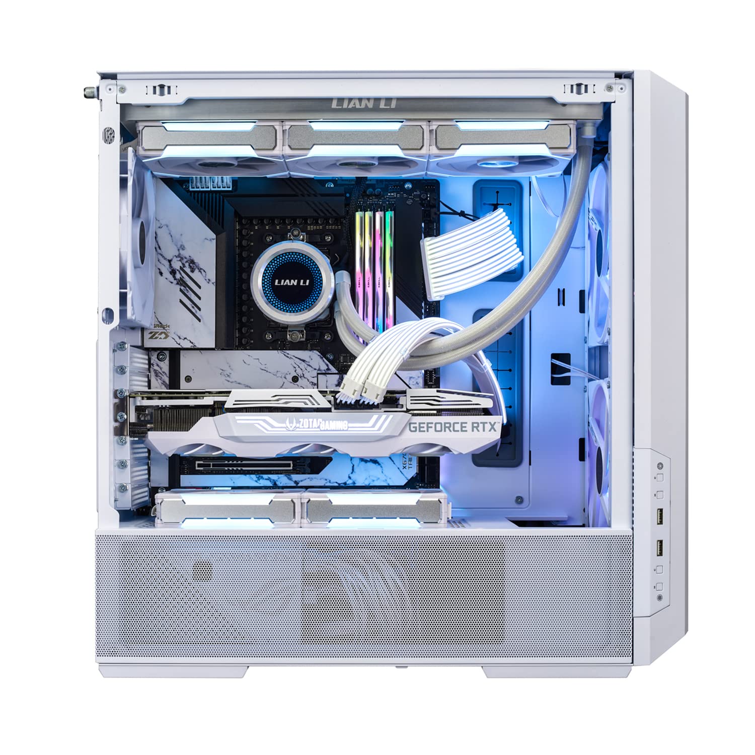LIAN LI LANCOOL 216 E-ATX PC Case - High Airflow RGB Gaming Computer Case with Mesh Panels, 2x160mm & 1x140mm PWM Fans, Rear PCIe Fan Bracket - Perfect for Gaming Rigs, Streaming Setups & High-Performance PCs (White)
