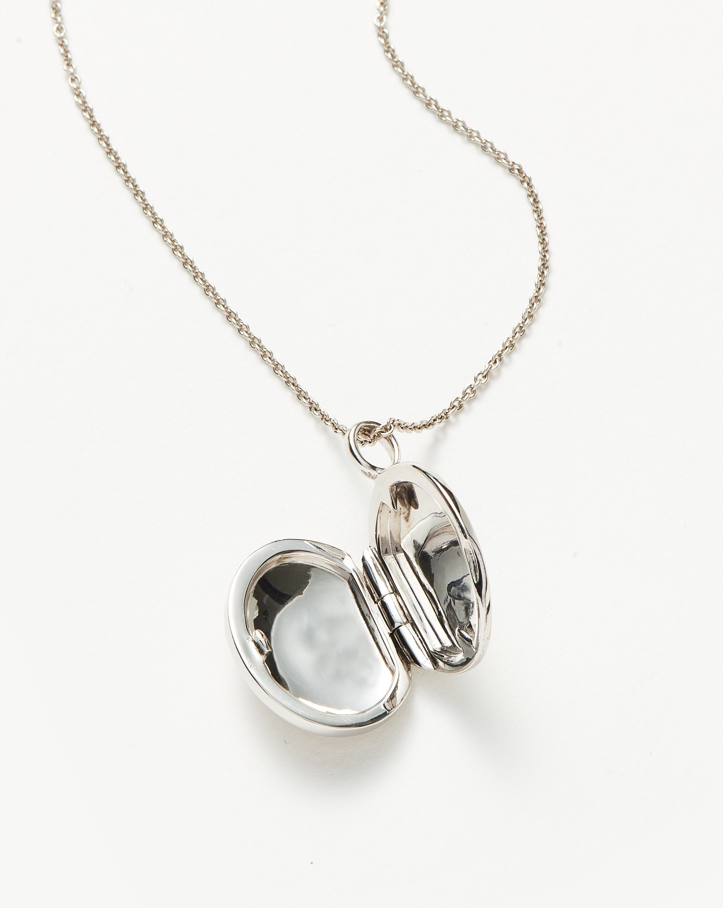 Personalized Engravable Oval Ridge Locket Pendant Necklace - Sterling Silver with Rainbow Moonstone | Gift for Mom, Wife, Anniversary, Valentine's Day | Keepsake Jewelry for Photos & Memories