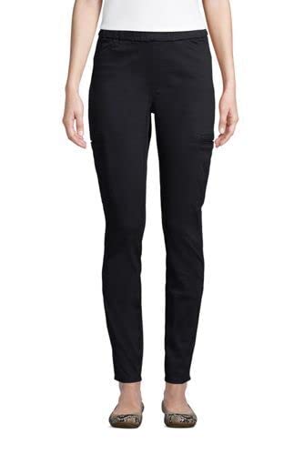 Lands' End Women's Petite High-Rise Sateen Cargo Ankle Pants - Black Size 16P (New 518943) | Comfortable & Stylish for Work, Travel & Casual Outfits