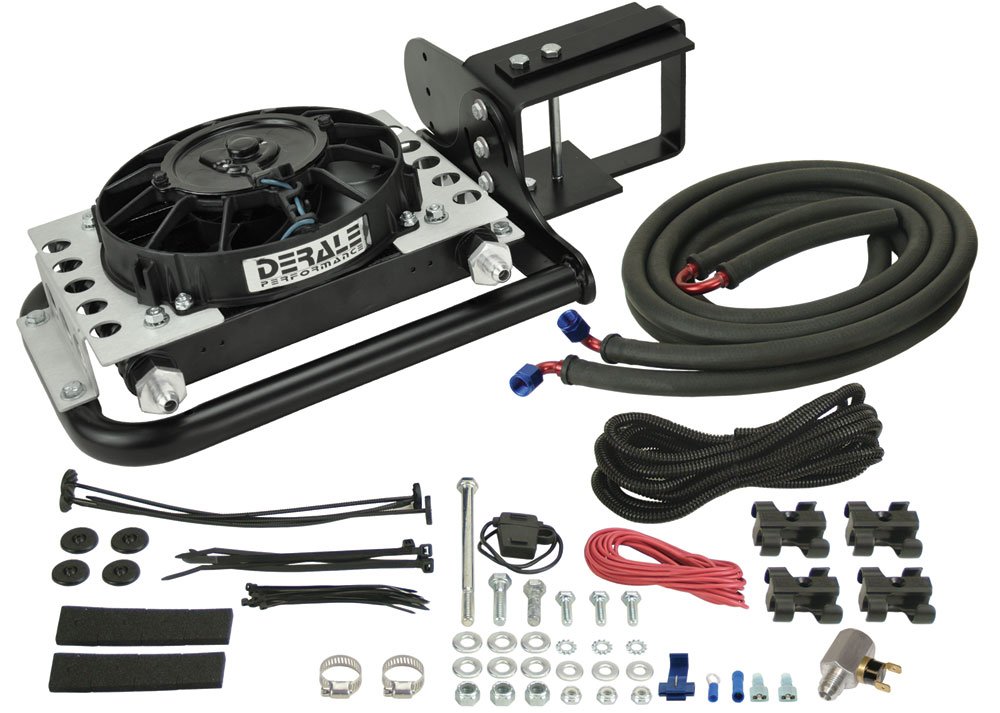 Derale 20561 Direct Fit Automatic Transmission Cooler for Jeep Wrangler - Black - Improves Performance & Extends Transmission Life - Perfect for Off-Roading & Towing