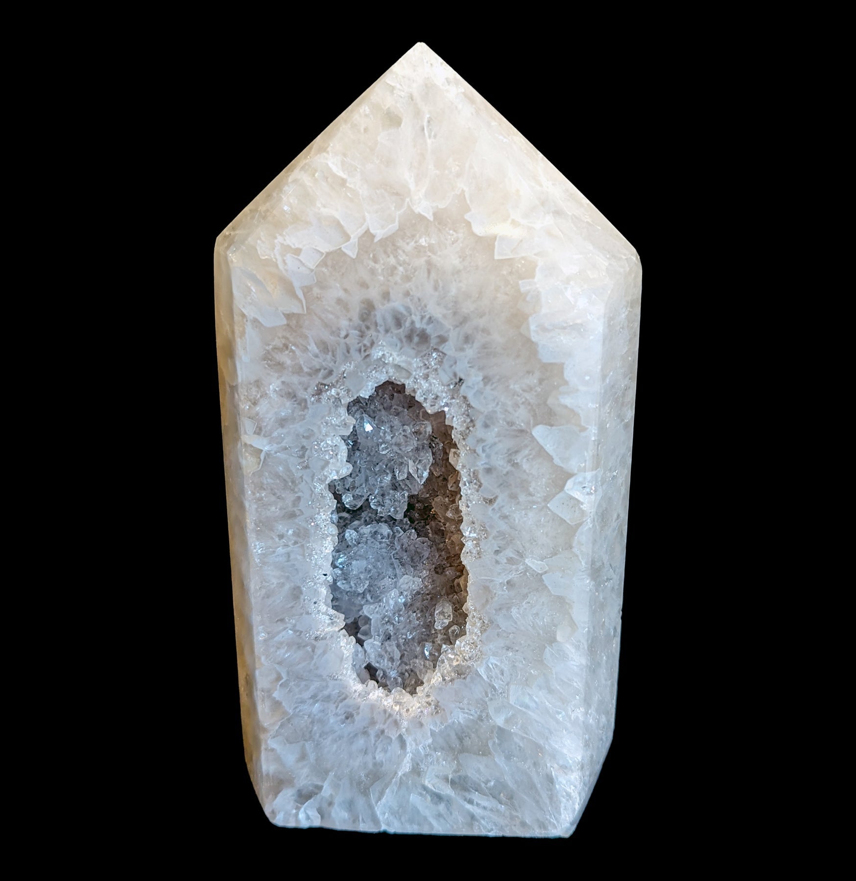 Natural Agate Geode Standing Point - Healing Crystal Decor for Home & Office - Perfect for Meditation, Feng Shui, and Spiritual Gifts