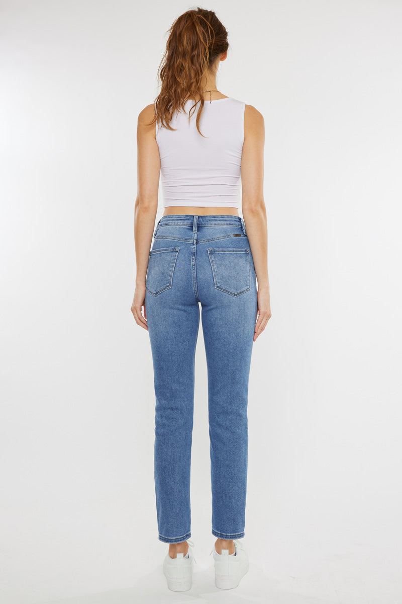 Adaline Essentials High Rise Slim Straight Leg Jeans for Women - Comfortable Stretch Denim Pants for Casual Wear, Office & Everyday Outfits