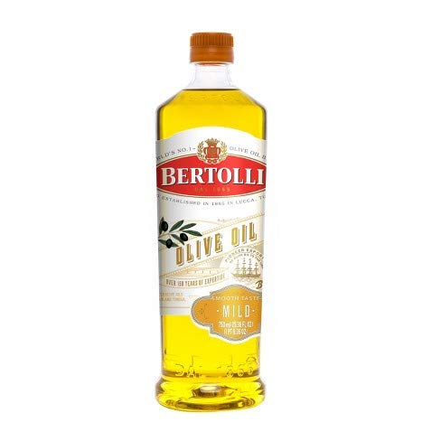Bertolli 100% Pure Mild Taste Olive Oil - Extra Virgin, Cold Pressed for Cooking, Salad Dressing & Healthy Recipes