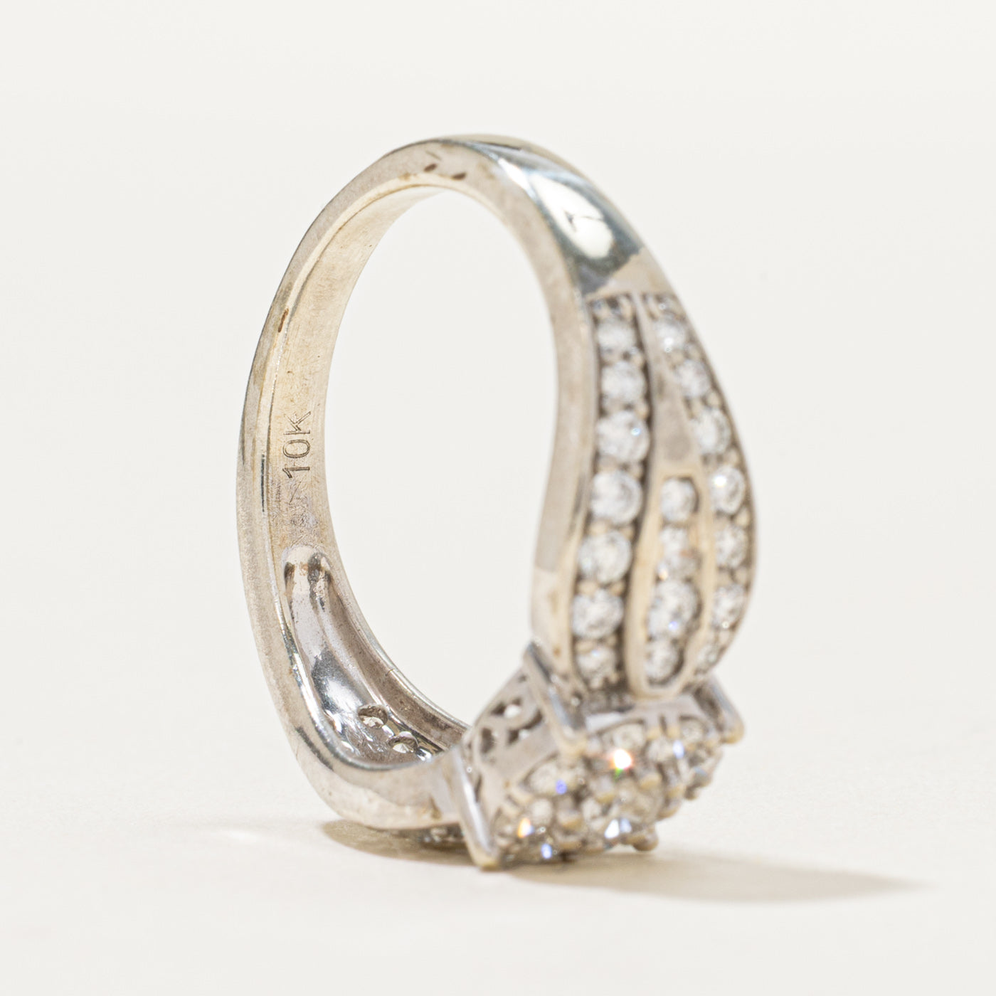 1.00ctw Diamond Cluster Tapered Ring - Size 7 | Elegant Wedding Band, Anniversary Gift for Her | Perfect for Engagement, Proposals & Special Occasions