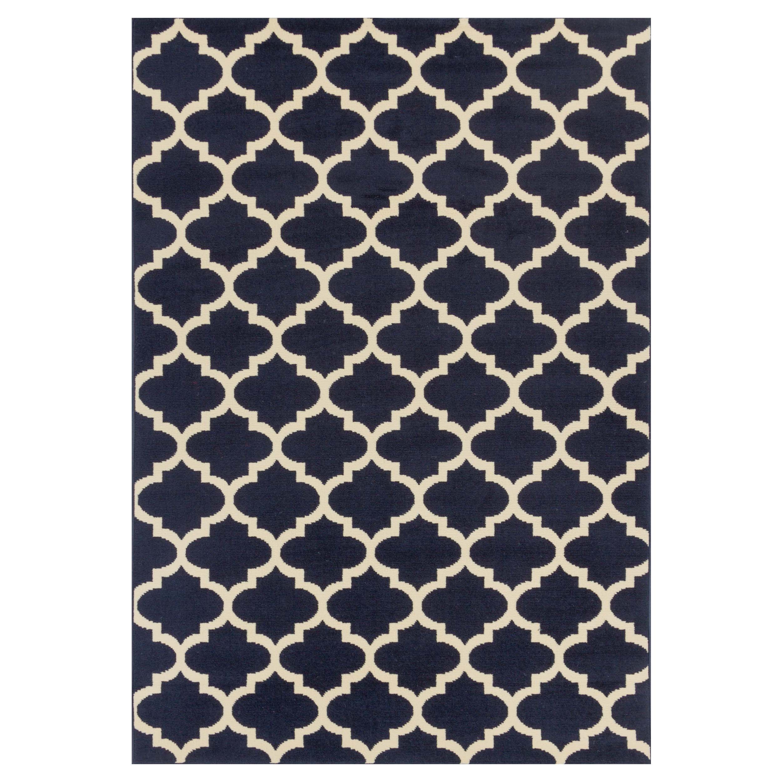 Modern Quatrefoil Geometric Trellis Indoor Area Rug - Non-Slip Soft Living Room Carpet for Bedroom, Nursery, Dorm & Home Decor - 5x7 Feet Grey Bohemian Style