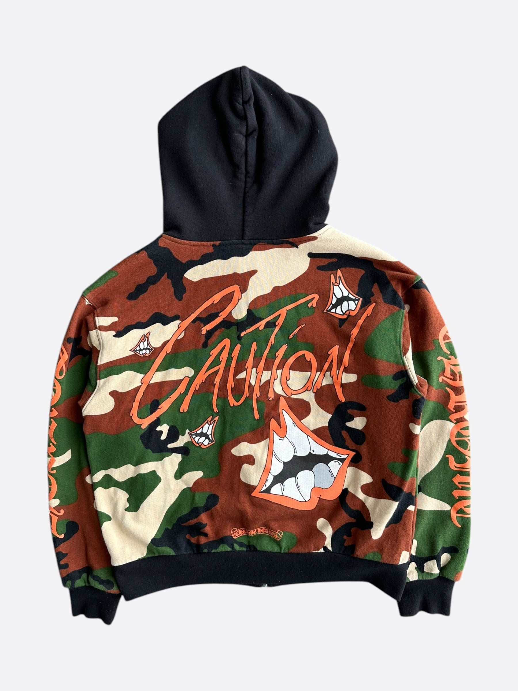 Chrome Hearts Matty Boy Camouflage Caution Zip Up Hoodie for Men - Stylish Streetwear Pullover with Premium Quality - Perfect for Urban Fashion & Casual Outfits