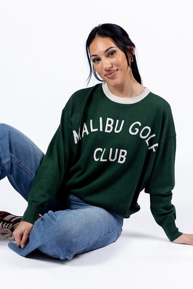 Malibu Golf Club Green Lightweight Sweater for Men & Women - Breathable Comfort for Golfing, Casual Wear & Outdoor Activities - FINAL SALE