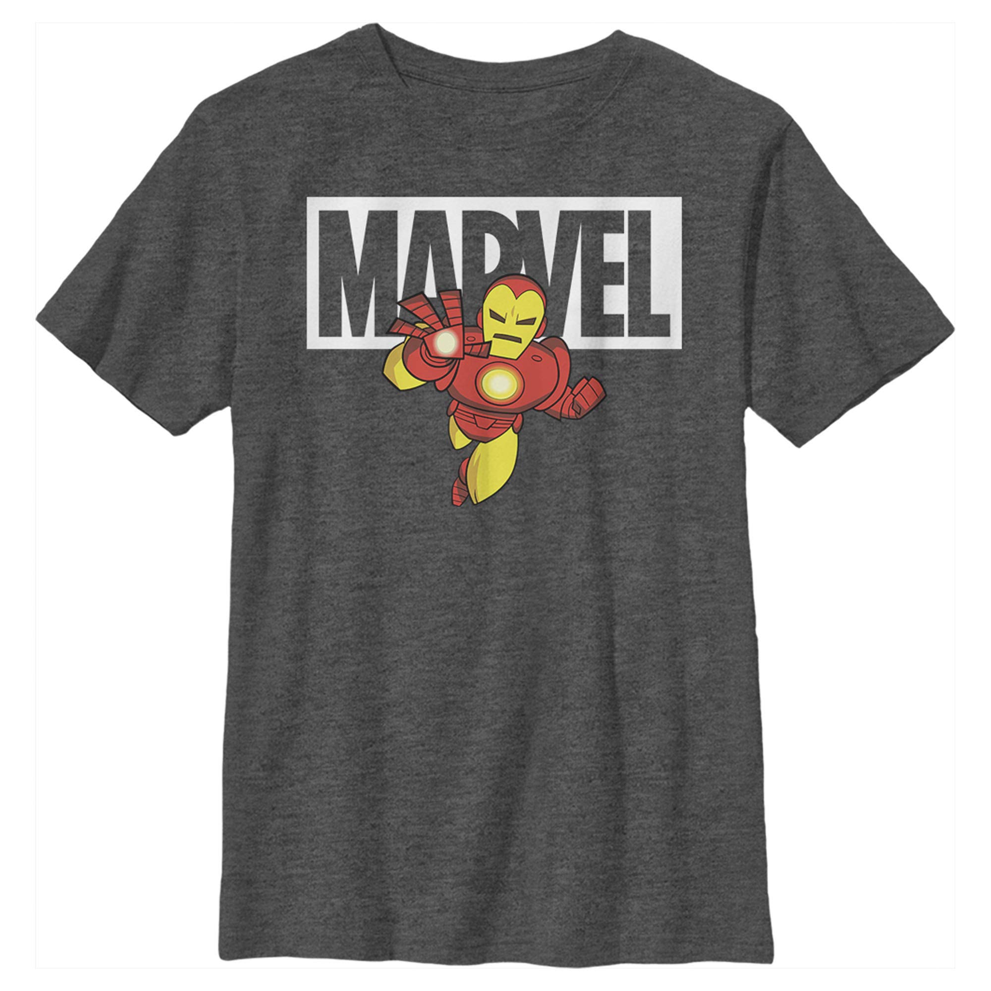 Marvel Iron Man Brick Logo Boys T-Shirt - Superhero Graphic Tee for Kids, Playtime & Casual Wear