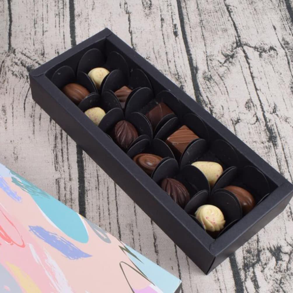 Happyyami 100-Piece Versatile Chocolate Packaging Trays - Eco-Friendly Paper Compartment Bases for Candy, Desserts & Gift Wrapping - Perfect for Bakeries, Chocolatiers & DIY Candy Making
