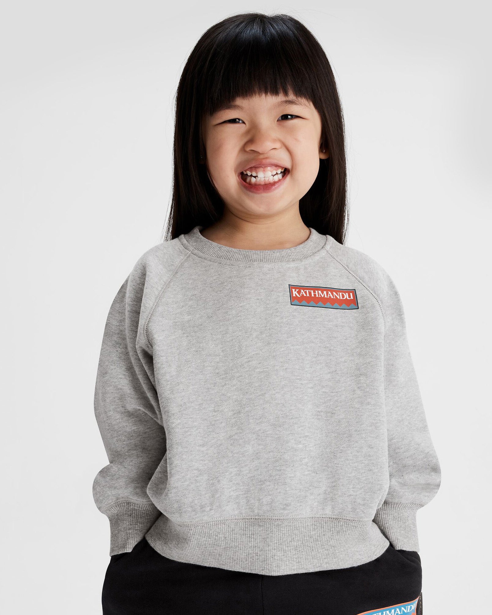 Heritage Logo LT BB Crew Sweatshirt for Kids - Light Grey Marle | Comfortable Casual Wear for School & Playdates