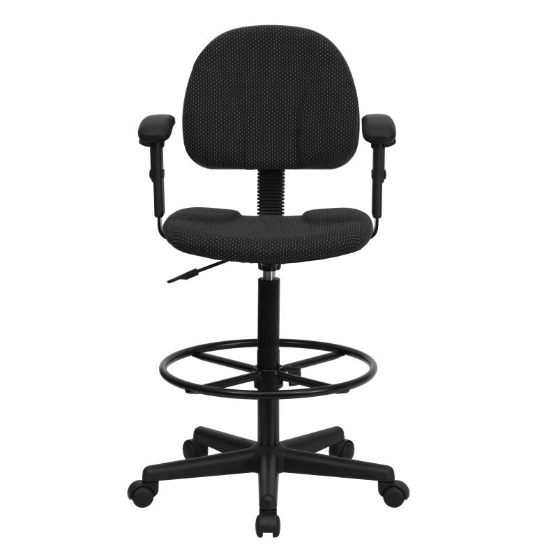 FLASH Patterned Fabric Drafting Chair BT 659 - Adjustable Height Office Chair for Artists, Architects & Designers - Ergonomic Stool for Drafting Table, Studio & Workspace