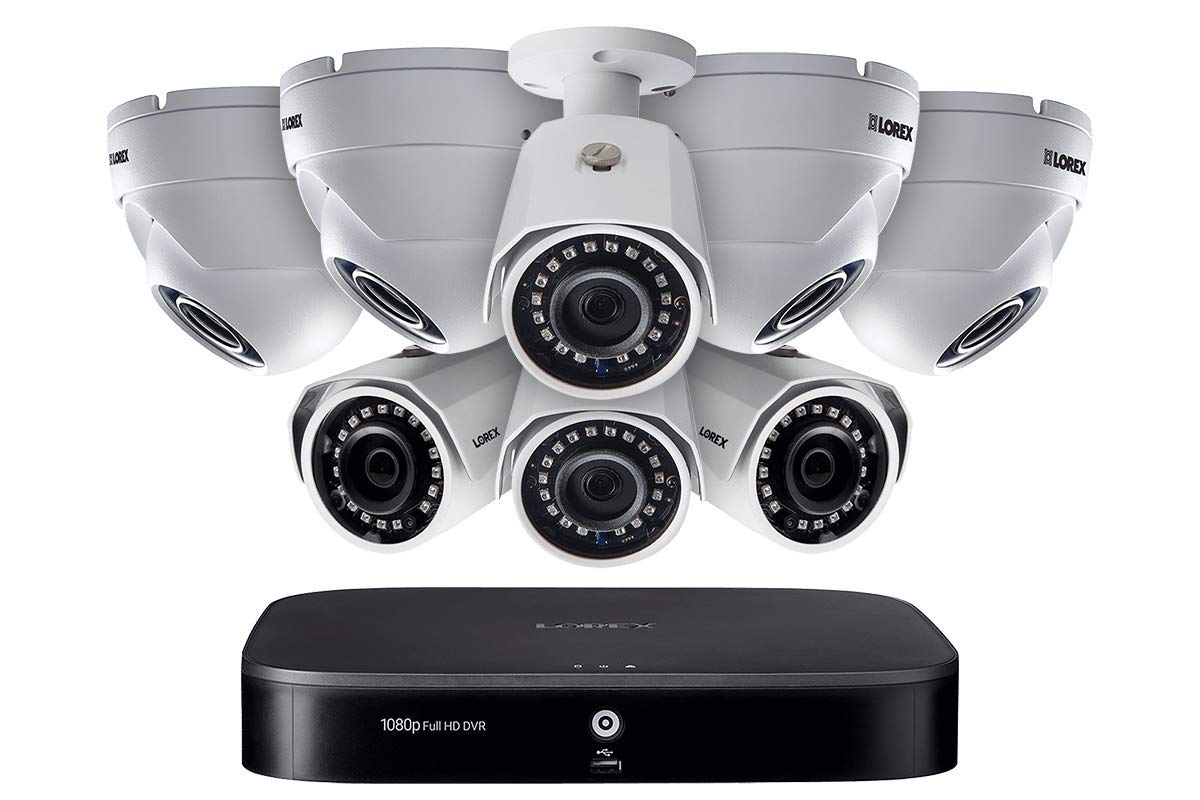 Lorex LX1081-88BD 8-Channel 1TB DVR Security System with 4 x 2MP Bullet Cameras & 4 x 2MP Dome Cameras - Indoor/Outdoor Surveillance for Home & Business Protection