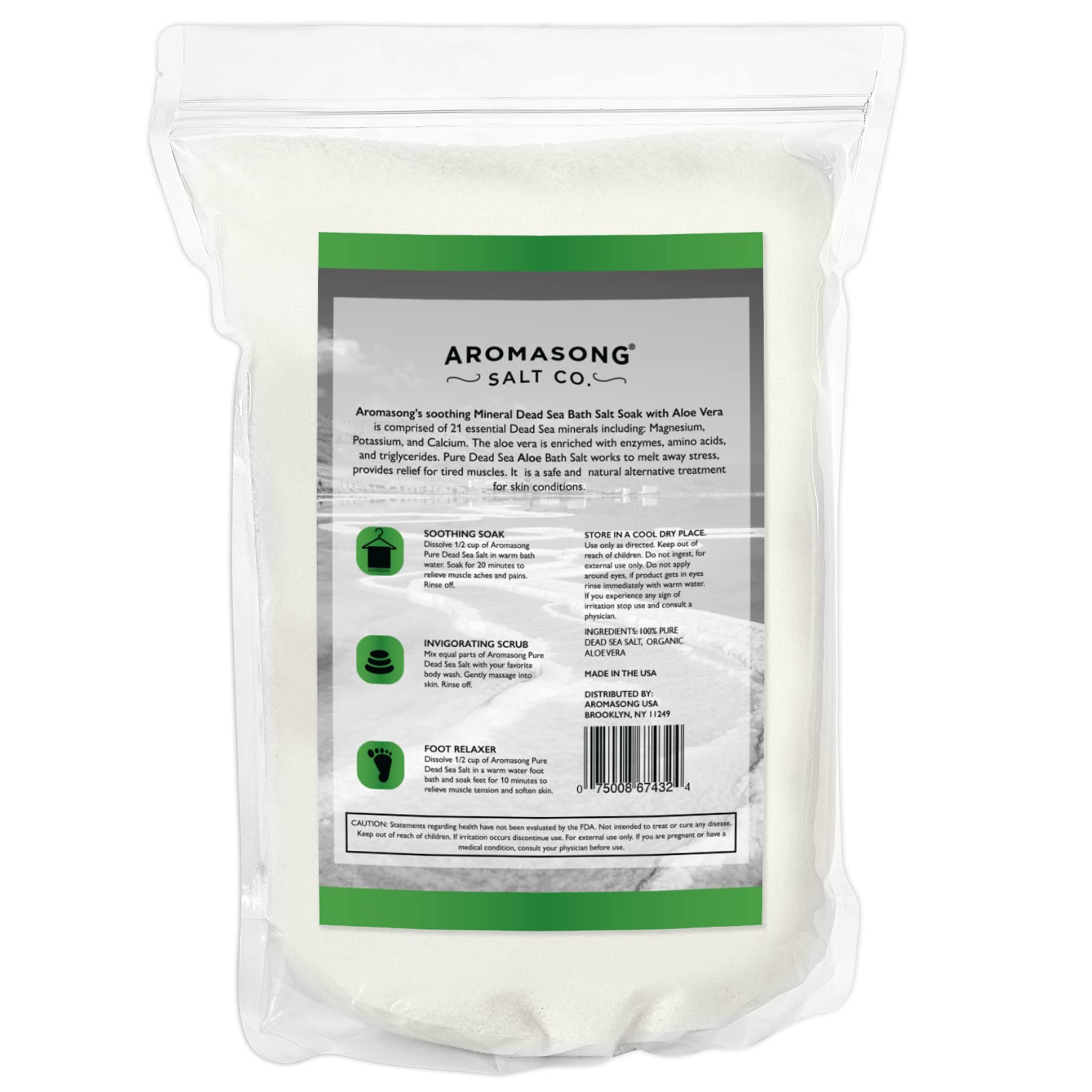 **Pure Dead Sea Salt with Organic Aloe Vera – 5 Lbs Fine Grain Bulk Resealable Pack – 100% Natural Spa Bath Salts for Relaxation, Body Scrub & Muscle Relief – Perfect for Home Spa, Eczema & Dry Skin Care**    *(Use Case: Ideal for soothing tired muscles, hydrating dry skin, and creating a luxurious at-home spa experience for men and women.)*
