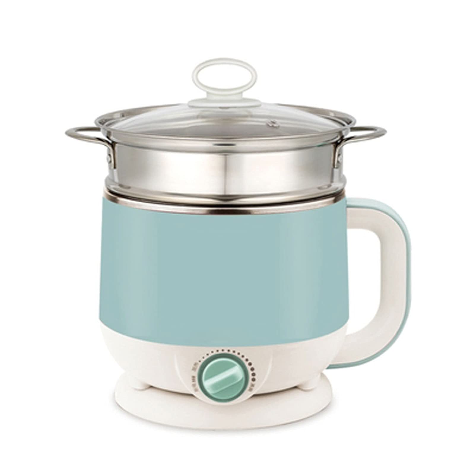HHWKSJ 1.5L Electric Hot Pot Mini Cooker - Multi-Function Steamer, Soup Maker & Noodle Cooker with Overheat Protection | Dual Power Electric Kettle for Eggs, Stew & More | Perfect for Dorms, Offices & Small Kitchens (Green)