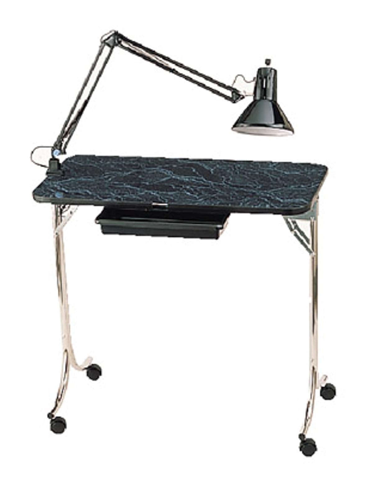 Kayline Professional Manicure Table #401 - Black Salon Station with Built-in LED Light & Storage Drawer - Perfect for Nail Salons, Home Spa & Professional Manicurists