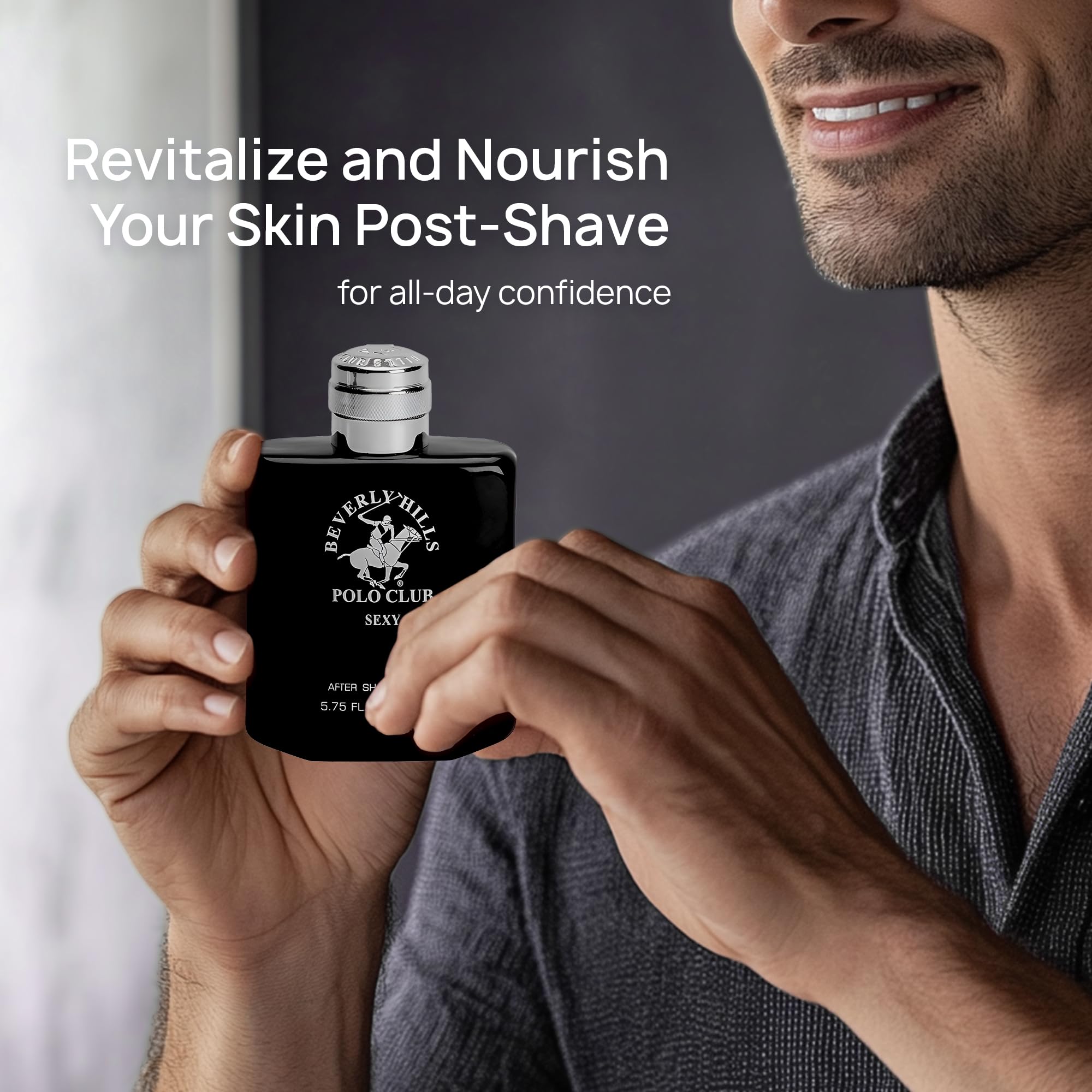 Beverly Hills Polo Club Men's After Shave Lotion - Designer Fragrance, Sexy Blaze Blue Scent, 5.75 oz | Moisturizing Post-Shave Care for Smooth Skin | Perfect for Daily Use & Special Occasions