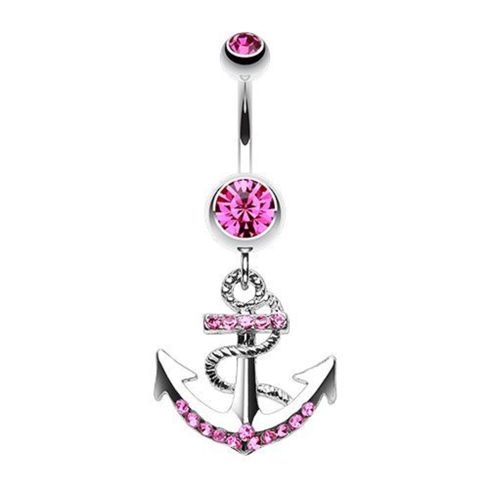 WildKlass 316L Surgical Steel Anchor Belly Button Ring - Hypoallergenic Navel Piercing Jewelry for Women, Perfect for Everyday Wear & Beach Outfits