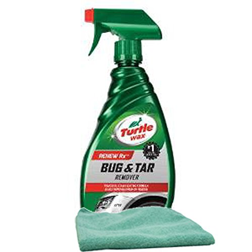 Turtle Wax Bug & Tar Remover (16 oz) with Microfiber Cloth - Car Cleaning Kit for Removing Stubborn Bugs, Road Tar & Grime - Perfect for Auto Detailing & Exterior Car Care