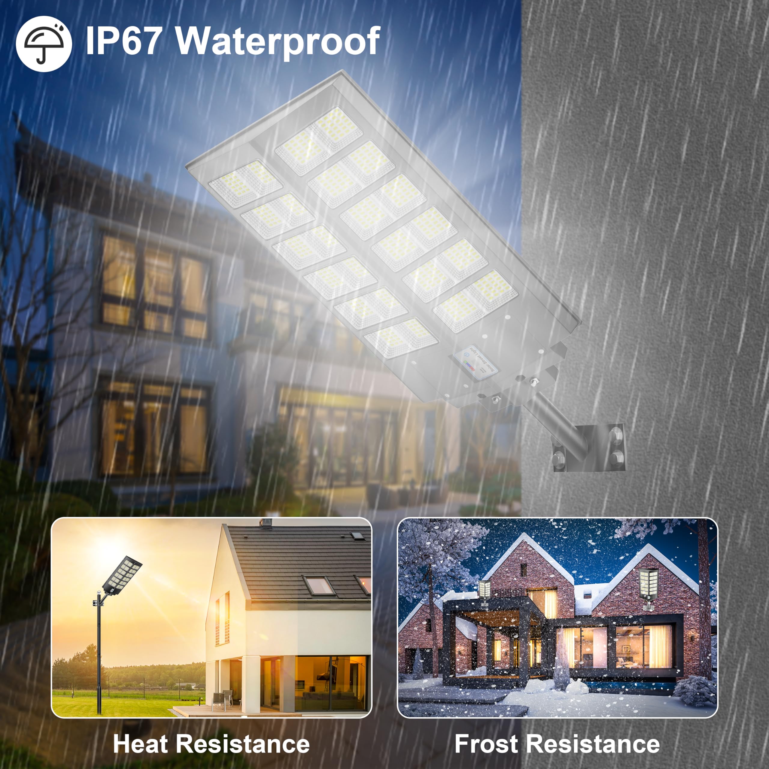 4800W Solar Street Light - 240,000LM Dusk to Dawn Outdoor Lighting - IP67 Waterproof with Motion Sensor - Solar Powered Parking Lot Lights for Yard, Road, Pathway & Driveway - Energy Efficient Wide Angle Solar Lamp for Home & Commercial Use
