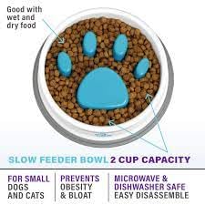 WISHBONE PET Slow Feeder Dog Bowl - Anti-Gulping & Bloat Prevention - Fun Interactive Puzzle Bowl for Fast Eaters - Perfect for Small, Medium & Large Dogs - Great for Mealtime Enrichment & Portion Control