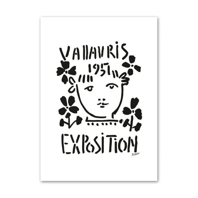 Picasso Outline Sketches Canvas Posters - Modern Art Wall Decor for Living Room, Bedroom & Office | Famous Artist Painting Prints for Home & Office Decoration