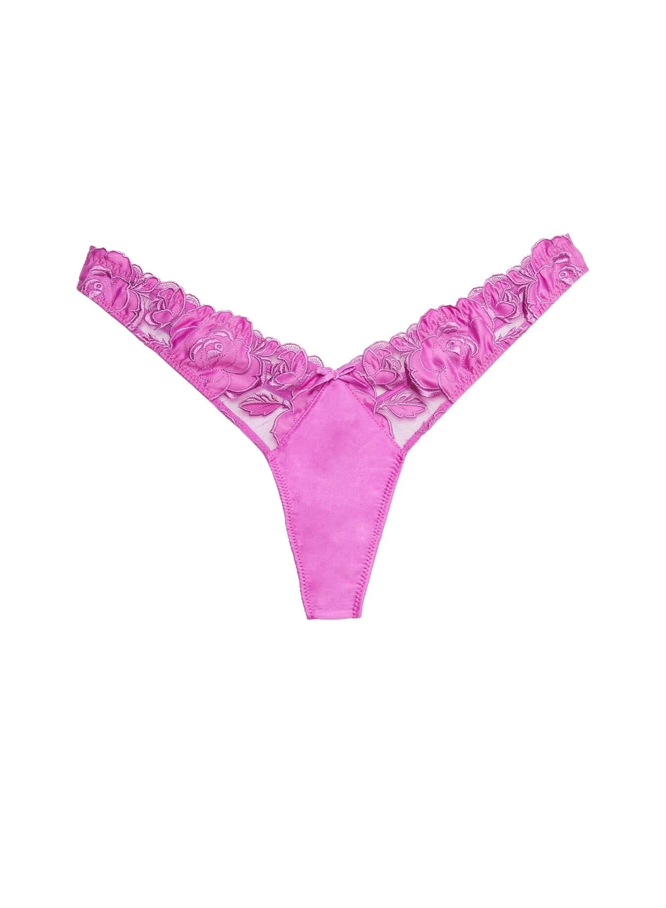 Sexy Pink Rose Logo High Leg Thong - Women's Lingerie for Valentine's Day & Romantic Nights