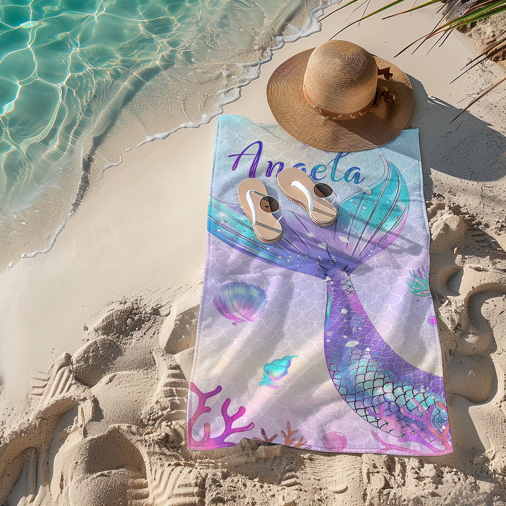 Personalized Beach Towels for Kids & Adults - Oversized Microfiber Beach Towel for Boys, Girls & Babies - Cute Custom Beach Towels for Pool, Vacation & Summer Fun
