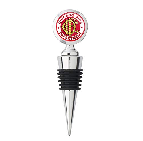 ROUND Chicago Fire Department Seal (CFD Logo Dept) Metal Wine Bottle Stopper - Perfect for Gifts, Home Bars, and Wine Enthusiasts