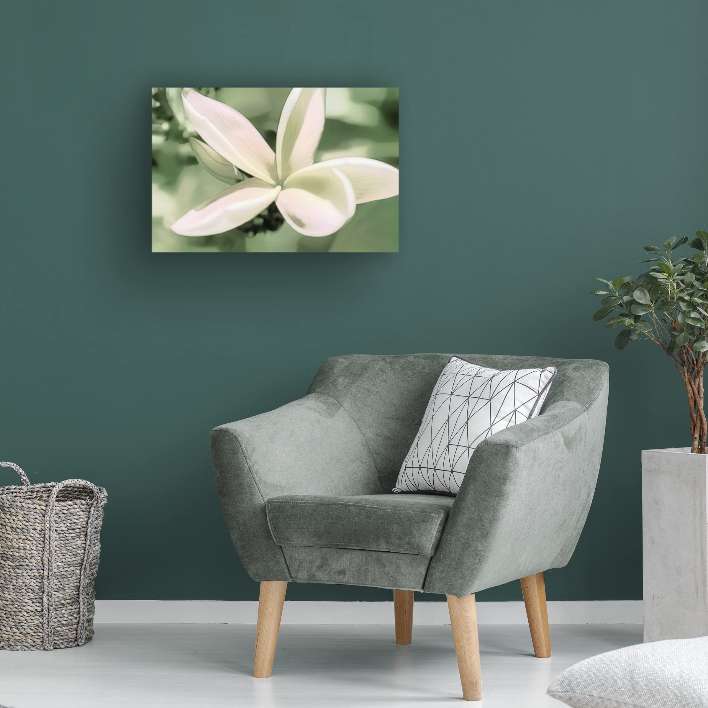 Eva Bane 'Sketchy Frangipani Flower 03' Canvas Wall Art Print - 30x47 Inches - Tropical Floral Home Decor for Living Room, Bedroom & Office